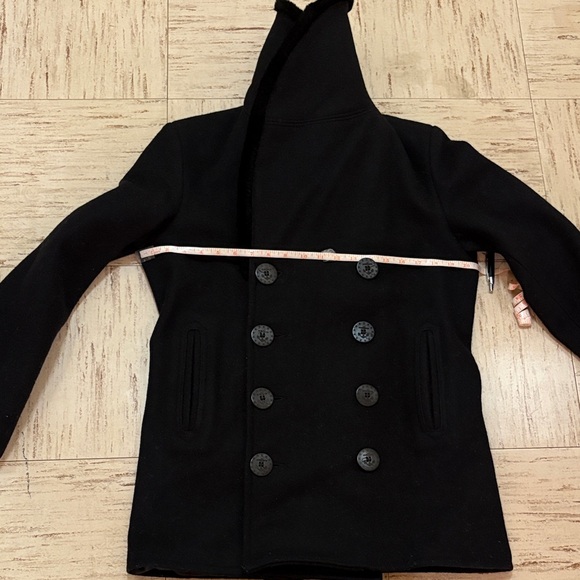 Men's Black Double-Breasted Coat - Picture 13 of 15